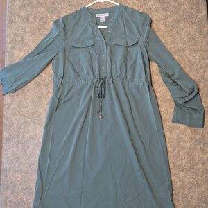 Motherhood Maternity Teal Button-Front Dress
